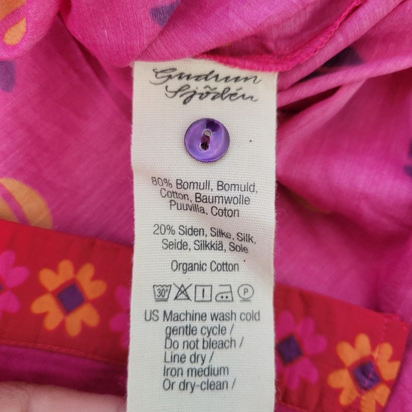Gudrun Sjoden Dorotea Cotton/Silk Button Front Print Jacket XL - Picture 13 of 14